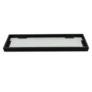Square Glass Shelf Towel Rack Rail Storage Wall Mount Black Holder