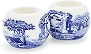 [Spode] Blue Italian Tealight Holders | Set of 2 Round Tealight Holders | Made of Fine Porcelain | 4 Inch Candle Holders for Home Décor and Housewarming Gift | Dishwasher Safe