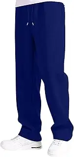 [Generic] Mens Baggy Sweatpants Straight Leg Open Bottom Casual Pants Elastic Waist Loose Athletic Workout Jogger Sweat Pants
