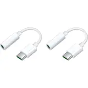 2PK Sansai Universal USB-C to 3.5mm Headphone Audio Jack Adapter/Connector White