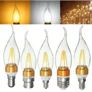 E27 E14 E12 B22 B15 4W Glod Pull Tail Incandescent Candle Light Bulb Non-Dimmable 110V E14 PURE WHITE