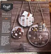 Craft Crush brand wall pocket craft kit felt cardboard, suede cord, metal beads,
