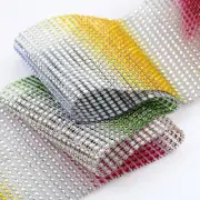 Rhinestone Mesh Ribbon Silver Diamante Embellishments Wedding & craft