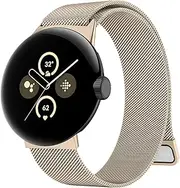 Metal Bands for Google Pixel Watch 2 Band, Stainless Steel Loop Magnetic Milanese Mesh Comfortable Replacement Strap Women Men for Google Pixel Watch 2