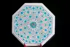 12" Marble Coffee Center side Table Top Inlay Malachite antique Lapis Mosaic l1