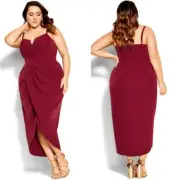 New! City Chic Sassy V Dress ruby red, plus size 22