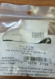 Sunlite Splined BB Bolt Part Axle 21726