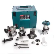 Makita DRT50ZJX3 18V LXT 1/4" Brushless Router/Trimmer with 4 Bases & 2 Guides