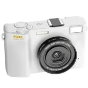 64MP UHD 5K Digital Camera 18x Zoom Dual Lens 3" IPS Display WiFi APP Control - White