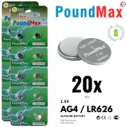 PoundMax AG4 LR626 Batteries 1.5v Alkaline Button Cell Battery - 20 Count