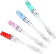 4Pcs Silicone Brush for Barbecue Grilling and Cooking Durable Kitchen Baking Tools with Random Color Handles for Evenly Spreading Oil and Marinades