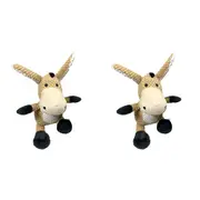 2x Pro Pet 32cm Plush Donkey Toy w/Squeak Kids/Children Stuffed Animal Toy Asst