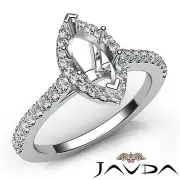 Lustful Marquise Diamond Semi Mount Prong Setting Engagement Ring Platinum 0.5Ct