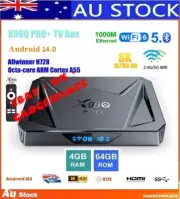 X96Q PRO+ Android 14 TV Box 4GB + 64GB 4K 60fps WiFi6 1000M USB3.0 Media Player