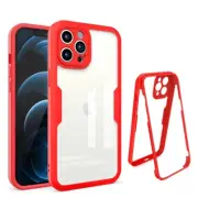 360° Transparent Full Cover Case Designed For iPhone 11 Pro Max 6.5" RED