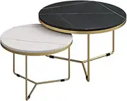 Nesting Side Tables Living Room, Retro Nesting Coffee Table Sofa Side End Table Modern Marble Nesting Coffee Table Set of 2 with Metal Base End Table Set Side Accent for Living Room Bedroom, Bl Feito