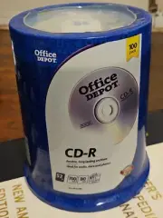 Office Depot Blank CD-R New 100 Count Pack Sealed 700MB 80 Minutes 52X...