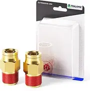 TAILONZ PNEUMATIC 1/2" Tube OD x 1/4" NPT Thread DOT Straight Out Pipe Air Fittings, Push to Connect Fittings Air Brake Pipe Fittings for Cars, Trucks, Air Brake Systems, Etc. (Pack of 2)