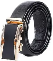[FATASH] Ratchet Belt for Men – 1 3/8" Wide Leather Belt with Automatic Buckle, Micro Adjustable for 30"-36" Waist, Classic Vintage Design for Formal Trousers & Dress, Wedding & Daily Wear