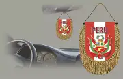 PERU REAR VIEW MIRROR WORLD FLAG CAR BANNER PENNANT