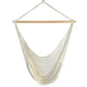 - Portable Large Cotton Rope Hammock Chair Portable Hanging Chair (White)
