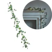 Catzon Lighted Eucalyptus Garland 1.8m Battery Operated with Timer for Xmas Decor