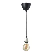 JÄLLBY / MOLNART pendant lamp with light bulb, textile nickel-plated/globe brown clear glass