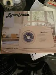 Byron Statics Portable Radio AM/FM Retro Look Radio w/ Built in Speakers #AM66