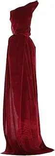 zolyet Halloween Hooded Cloak Velvet Cape Uni Children Long Cloak Fancy Dr Role Cosplay Costumes Out Halloween Par Prop Wine red S