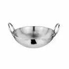 Stainless Steel Heavy Weight Hammered Kadhai Wok , 2.5 mm,24 cm