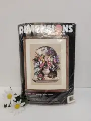 NEW Dimensions FLORAL URN Needlepoint Kit #2457 Design by Maxine Johnston 1997