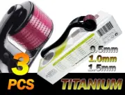 3 x TMT Derma Micro Skin Roller (0.5-1.0-1.5mm) Beard, Hair Growth, Scars, Acne