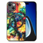 For Iphone 15 Colored Drawing Leather Back Phone Case