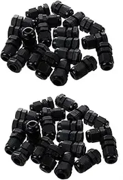 Mellisso 40 Pieces Black Plastic Waterproof Cable Gland Connector PG7