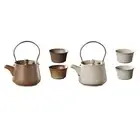 Traditional Ceramic Teapot with Lid 200ml with 2 Cups for Family Home Indoor
