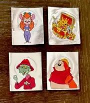 (Lot B) 4ct Silver Inserts 1989 Chip N Dale Panini Italy Disney Album Stickers