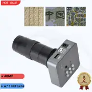 48MP FHD V8 Video Microscope Camera w/ 130X C Mount Lens For PCB Phone Repair