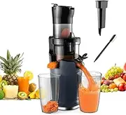 Juicer Machines, Cold Press Juicer,Cold Press Masticating Juicer with 78mm Feed Chute, Masticating Juicers for Whole Fruits and Vegetables, Reverse Function DC Quiet Motor Fresh Healthy Juice Extrac