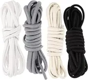 [LIFKOME] 4 Pairs Stretch Shoelaces Tie Elastic Shoe Laces Adult Tieless Adult Shoelaces Shoe Laces Sneakers Women High Elastic Rubber White