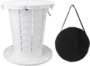 Retractable Portable Toilet Foldable Travel Toilet 7 Level Adjustable Height Camping Portable Potty for Adults Kids 330.7lb Load Capacity PP Material Compact Design for Camping