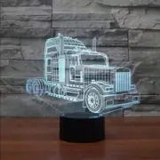 3D Illusion Table Lamp Truck 7 Colors Changing Touch LED Night Light USB Power e