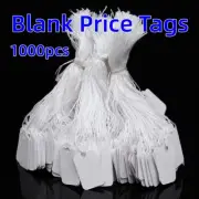 1000Pcs Blank White Merchandise Price Tags w/ String Retail Strung Jewelry Label