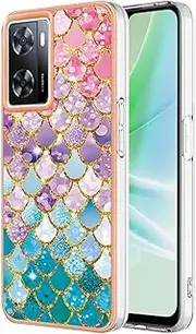[COMAKU] Case for Oppo A57 4G/Oppo A57s/A57 5G/A77 5G, with Pattern Design, Soft TPU + PC Silicone Mobile Phone Case, Shockproof, Scratch-Resistant, Protective Case, Robust Case Cover - 4