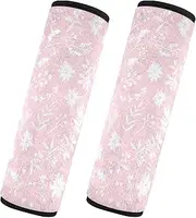 Car Seat Belt Pads Covers 2 Pcs Soft Car Safety Seat Belt Strap Shoulder Pad Backpack Shoulder Strap Pad Cover Car Accessories for Adults Child Kids M Christmas Winter Floral