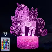 Unicorn Night Light 3D Illusion Lamp Toys for 3 5 7 9 10 Year Old Girls Gifts