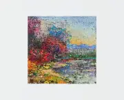 Abstract Oil painting Botanical garden Ukrainian painter Canvas original art