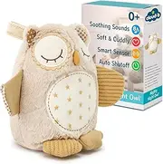 Cloud b Sound Machine with White Noise Soothing Sounds | Cuddly Stuffed Animal | Adjustable Settings and Auto-Shutoff | Nighty Night Owl™ Smart Sensor