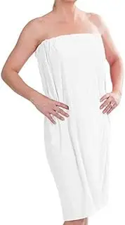 DII Women's Microfiber Shower Wrap, 55x32.5, Beach Wrap, Spa Wrap, Bath Wrap, Machine Washable, Perfect for College Dorm, Pools, Gyms, Beaches, Locker Rooms, Bathroom, White