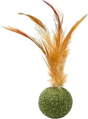 Magic Cat Balls - Catnip Wall Ball | Teeth Cleaning Cat Toys, Cat Treats Spinner Roller Ball, Edible Kitten Catnip Feather Ball, Cat Toys For Cats Lick, Safe Healthy Kitten Chew Toys For Pets