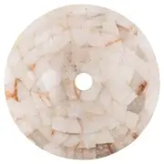 Natural Quartz Stone Bathroom Sink, Vessel Bowl Sink, Round Kitchen Counter Sink